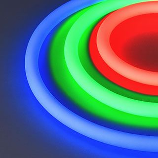 Светодиодная лента герметичная MOONLIGHT-TOP-G280-D18mm 24V RGB 360deg (13 W/m, IP65, 3838, 5m)